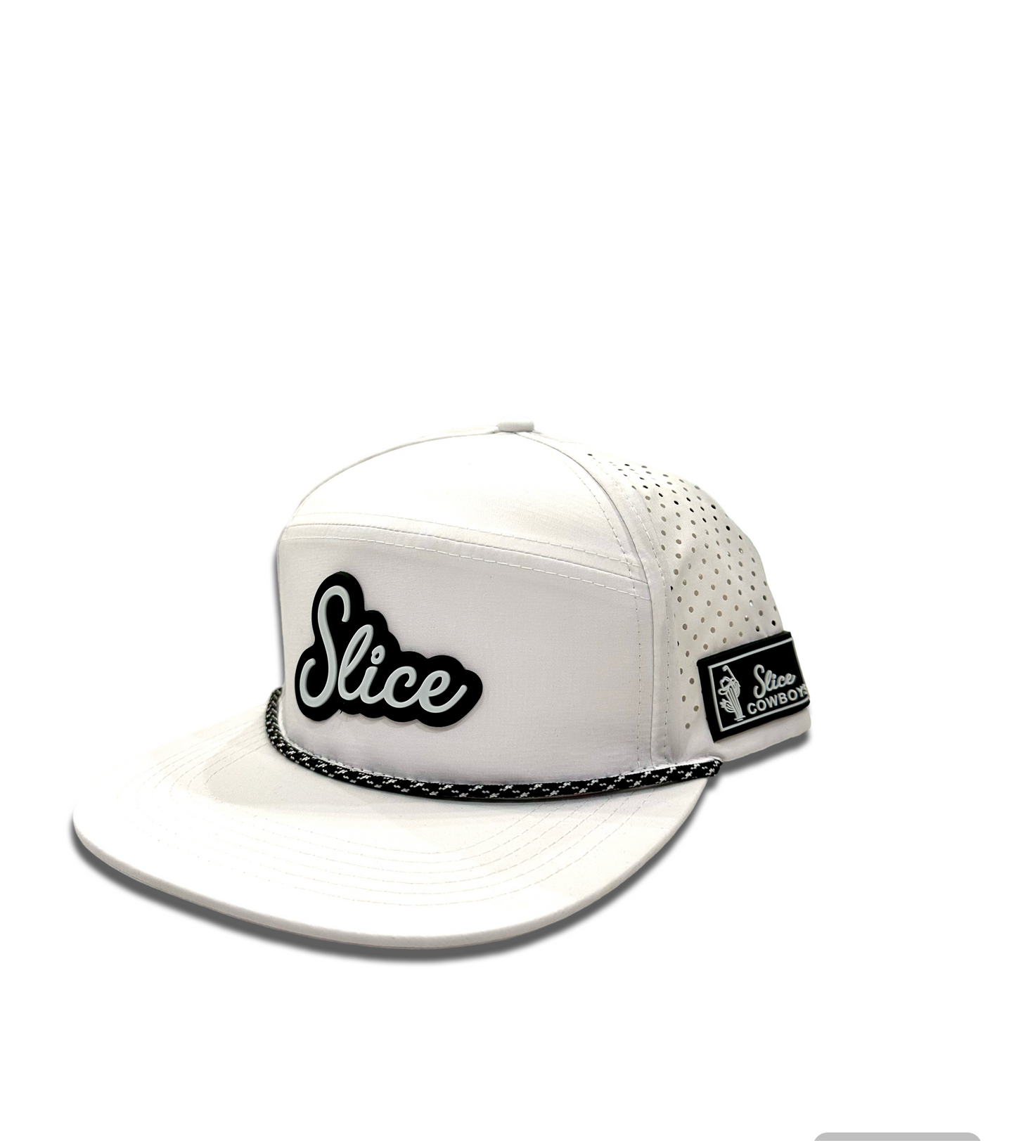 "Slice" Rubber Patch Hat - White