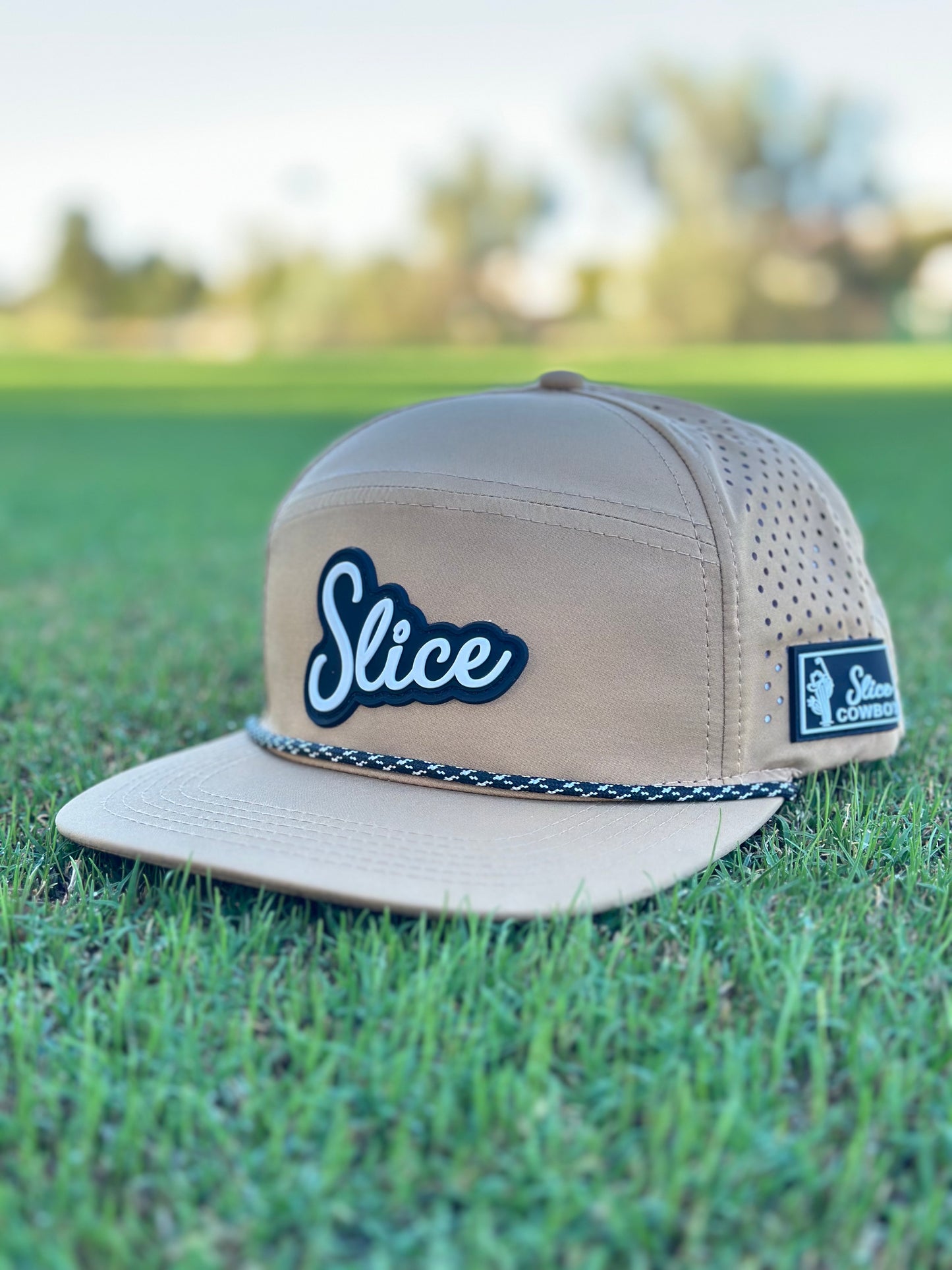 "Slice" Rubber Patch Hat - Tan