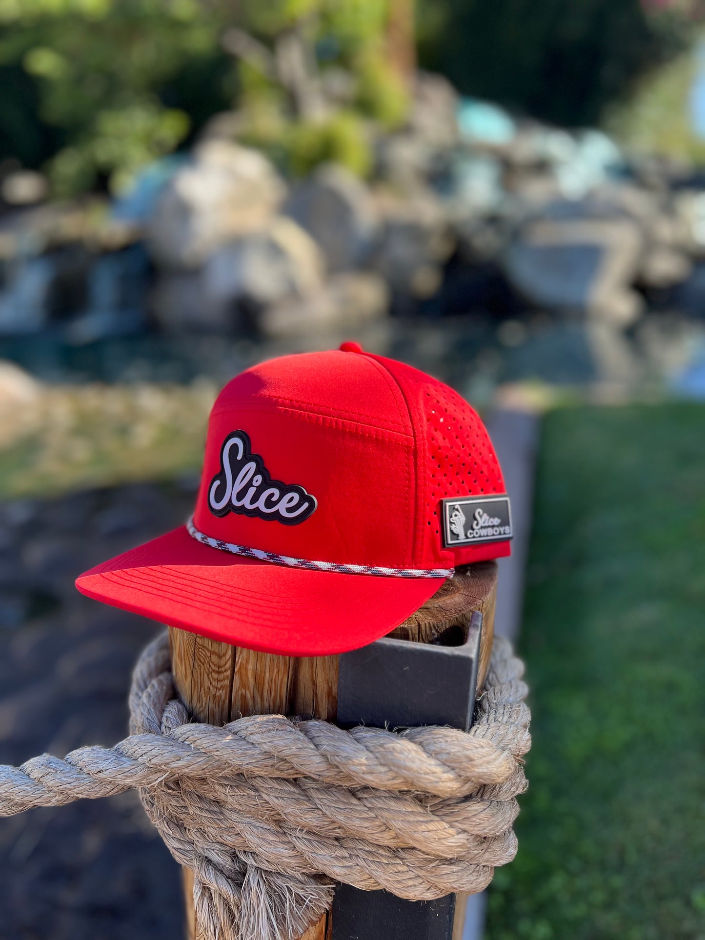 "Slice" Rubber Patch Hat - Red