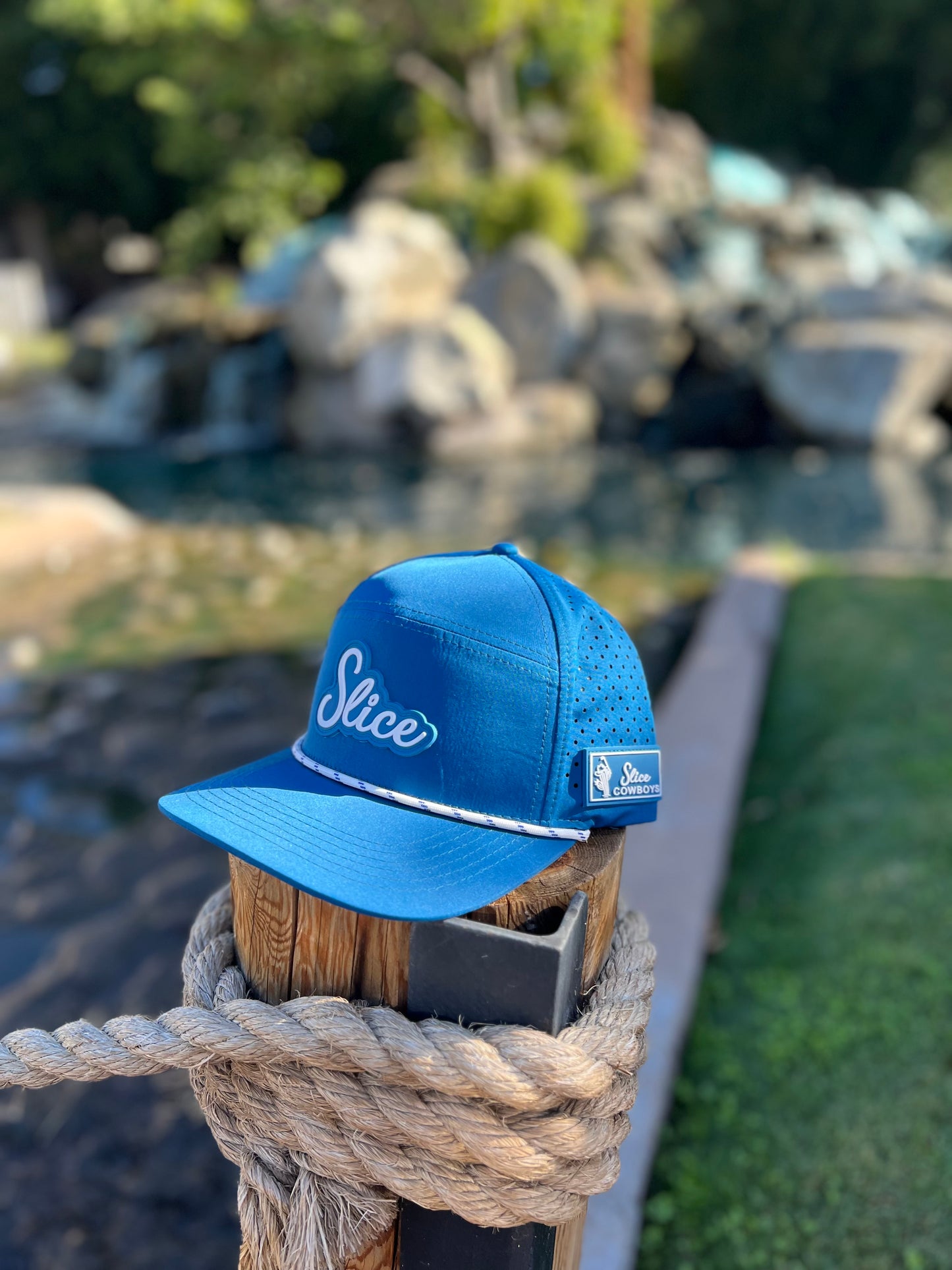 "Slice" Rubber Patch Hat - Blue